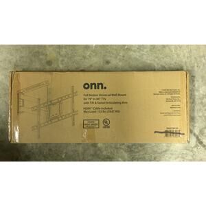 Onn Full-Motion Universal Wall Mount for 19" to 84" TVs (HDMI cable included)